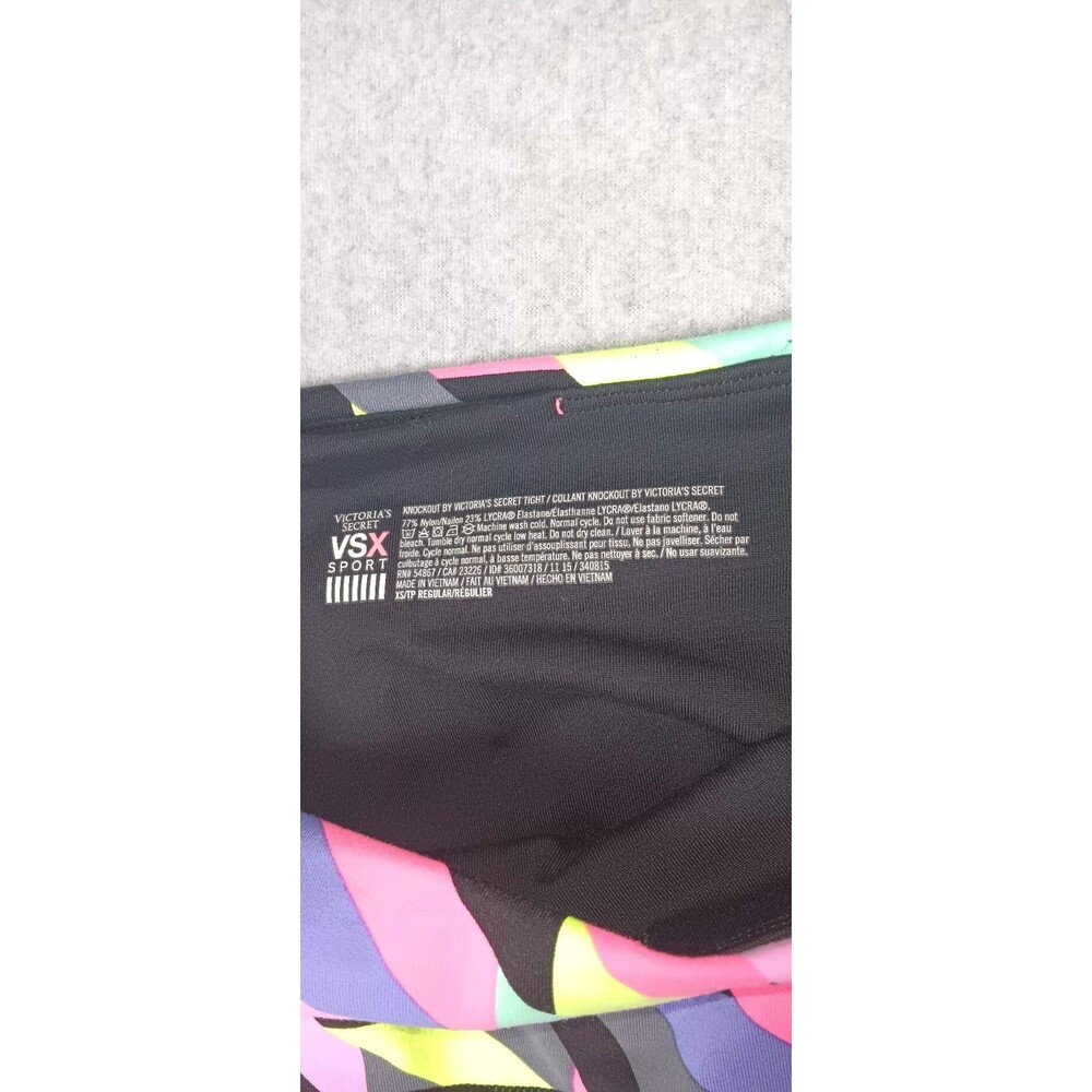 Victorias Secret VSX Sport Coolant Knockout Leggings S Neon Colorblock Abstract - Picture 2 of 10